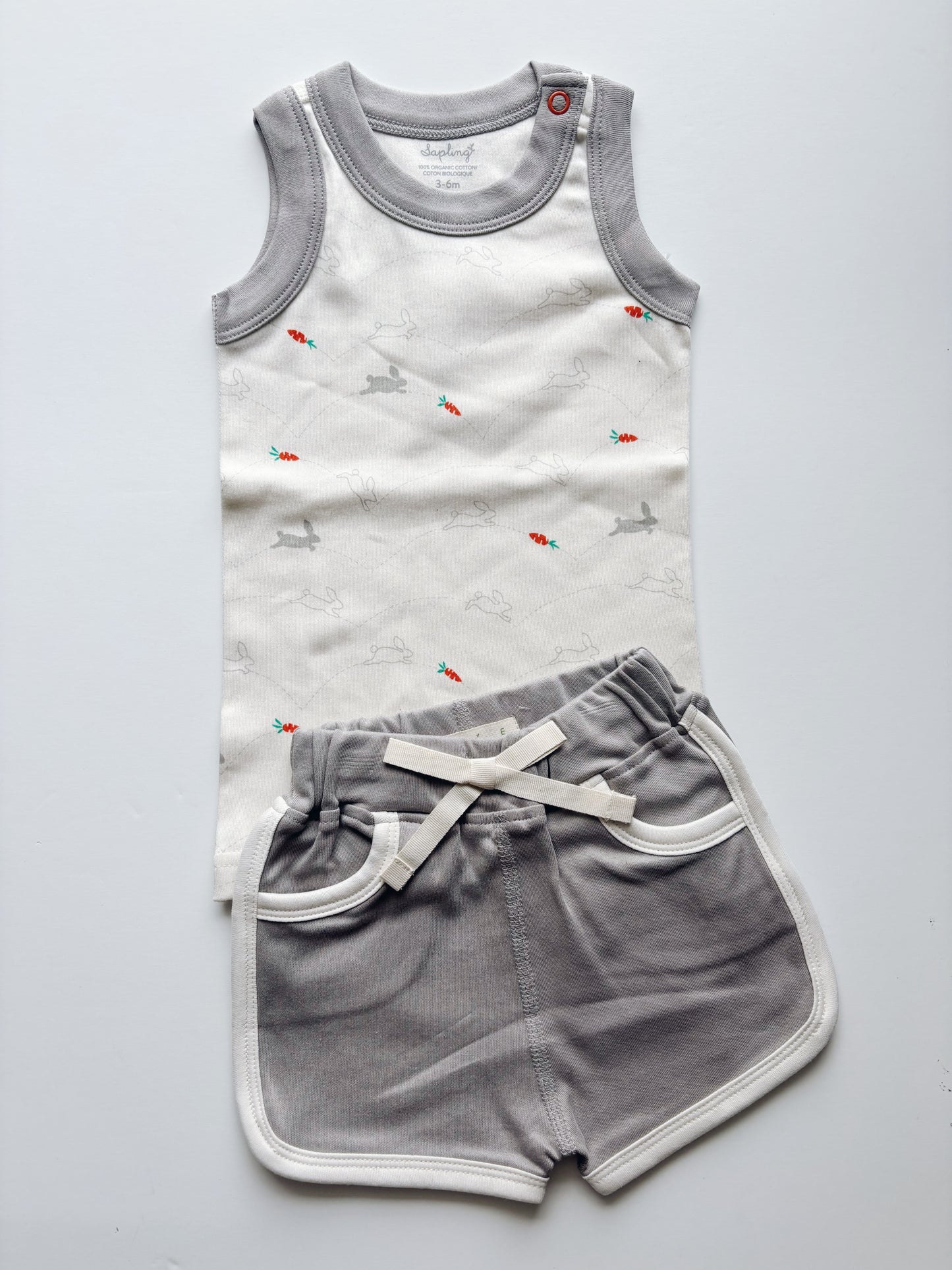 Bunnies easter organic cotton tank and shorts set